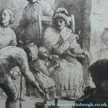 Load image into Gallery viewer,  Etching by Robert Bryden (1865 - 1939). Illustration to Burns "Halloween" (1895)
