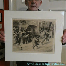 Load image into Gallery viewer, Etching by Robert Bryden (1865 - 1939). Illustration to Burns "The Deil's Awa Wi' The Exciseman" (1895)
