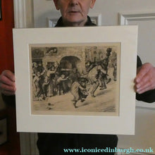 Load image into Gallery viewer, Etching by Robert Bryden (1865 - 1939). Illustration to Burns "The Deil's Awa Wi' The Exciseman" (1895)
