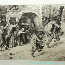 Load image into Gallery viewer, Etching by Robert Bryden (1865 - 1939). Illustration to Burns "The Deil's Awa Wi' The Exciseman" (1895)
