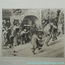 Load image into Gallery viewer, Etching by Robert Bryden (1865 - 1939). Illustration to Burns "The Deil's Awa Wi' The Exciseman" (1895)
