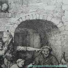 Load image into Gallery viewer, Etching by Robert Bryden (1865 - 1939). Illustration to Burns "The Deil's Awa Wi' The Exciseman" (1895)
