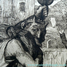Load image into Gallery viewer, Etching by Robert Bryden (1865 - 1939). Illustration to Burns "The Deil's Awa Wi' The Exciseman" (1895)
