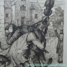 Load image into Gallery viewer, Etching by Robert Bryden (1865 - 1939). Illustration to Burns "The Deil's Awa Wi' The Exciseman" (1895)

