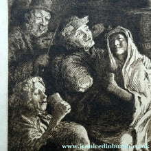 Load image into Gallery viewer, Etching by Robert Bryden (1865 - 1939). Illustration to Burns "The Jolly Beggars" (1895)
