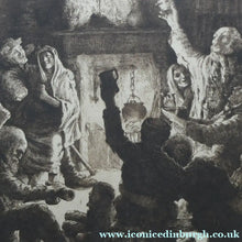 Load image into Gallery viewer, Etching by Robert Bryden (1865 - 1939). Illustration to Burns "The Jolly Beggars" (1895)
