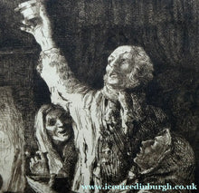 Load image into Gallery viewer, Etching by Robert Bryden (1865 - 1939). Illustration to Burns "The Jolly Beggars" (1895)
