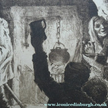 Load image into Gallery viewer, Etching by Robert Bryden (1865 - 1939). Illustration to Burns "The Jolly Beggars" (1895)
