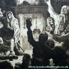 Load image into Gallery viewer, Etching by Robert Bryden (1865 - 1939). Illustration to Burns "The Jolly Beggars" (1895)
