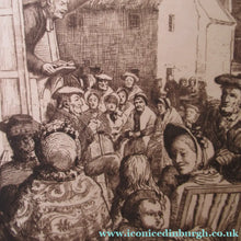 Load image into Gallery viewer, Scottish Etching Robert Bryden. Robert Burns Illustration: The Holy Fair 1890s
