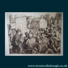 Load image into Gallery viewer, SCOTTISH ART. Rare Etching by Robert Bryden (1865 - 1939). Illustration to Burns "The Holy Fair" (1895)

