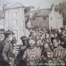 Load image into Gallery viewer, Scottish Etching Robert Bryden. Robert Burns Illustration: The Holy Fair 1890s
