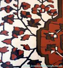 Load image into Gallery viewer, SCOTTISH ART: Rare Screenprint by Bel Cowie Entitled "Red Geranium for an Oriental Carpet".  Signed and dated Feb '80. RARE
