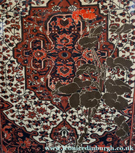 Load image into Gallery viewer, SCOTTISH ART: Rare Screenprint by Bel Cowie Entitled "Red Geranium for an Oriental Carpet".  Signed and dated Feb '80. RARE
