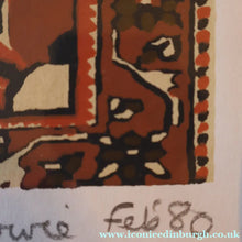 Load image into Gallery viewer, SCOTTISH ART: Rare Screenprint by Bel Cowie Entitled "Red Geranium for an Oriental Carpet".  Signed and dated Feb '80. RARE
