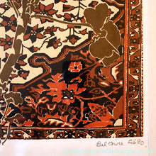 Load image into Gallery viewer, SCOTTISH ART: Rare Screenprint by Bel Cowie Entitled "Red Geranium for an Oriental Carpet".  Signed and dated Feb '80. RARE
