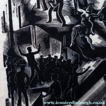 Load image into Gallery viewer, SCOTTISH ART. Rare Original 1947 Wood Engraving by Jozef Sekalski. Design for a Christmas Card Entitled "Boogie Woogie". Pencil Signed
