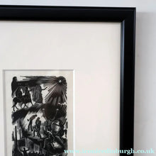 Load image into Gallery viewer, SCOTTISH ART. Rare Original 1947 Wood Engraving by Jozef Sekalski. Design for a Christmas Card Entitled "Boogie Woogie". Pencil Signed
