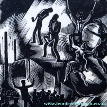 Load image into Gallery viewer, SCOTTISH ART. Rare Original 1947 Wood Engraving by Jozef Sekalski. Design for a Christmas Card Entitled "Boogie Woogie". Pencil Signed
