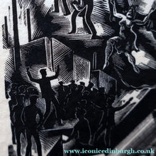 Load image into Gallery viewer, SCOTTISH ART. Rare Original 1947 Wood Engraving by Jozef Sekalski. Design for a Christmas Card Entitled "Boogie Woogie". Pencil Signed
