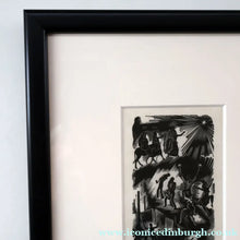 Load image into Gallery viewer, SCOTTISH ART. Rare Original 1947 Wood Engraving by Jozef Sekalski. Design for a Christmas Card Entitled "Boogie Woogie". Pencil Signed
