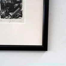 Load image into Gallery viewer, SCOTTISH ART. Rare Original 1947 Wood Engraving by Jozef Sekalski. Design for a Christmas Card Entitled "Boogie Woogie". Pencil Signed
