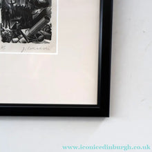 Load image into Gallery viewer, SCOTTISH ART. Rare Original 1947 Wood Engraving by Jozef Sekalski. Design for a Christmas Card Entitled "Boogie Woogie". Pencil Signed
