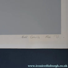 Load image into Gallery viewer, SCOTTISH ART: Rare Screenprint by Bel Cowie Entitled ’Eggs’ (Blue). Signed and dated February ’75. FRAMED - British

