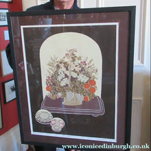 Load image into Gallery viewer, Bel Cowie 1975 Artist's Proof Screenprint. Flowers and Scottish Paperweights. Entitled Enclosed
