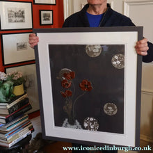 Load image into Gallery viewer, SCOTTISH ART: Rare Screenprint by Bel Cowie Entitled "Minoan Poppies" . Signed and dated 1981. FRAMED
