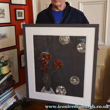 Load image into Gallery viewer, SCOTTISH ART: Rare Screenprint by Bel Cowie Entitled "Minoan Poppies" . Signed and dated 1981. FRAMED

