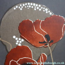 Load image into Gallery viewer, SCOTTISH ART: Rare Screenprint by Bel Cowie Entitled "Minoan Poppies" . Signed and dated 1981. FRAMED
