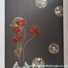 Load image into Gallery viewer, SCOTTISH ART: Rare Screenprint by Bel Cowie Entitled "Minoan Poppies" . Signed and dated 1981. FRAMED
