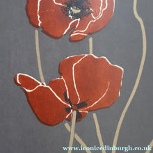 Load image into Gallery viewer, SCOTTISH ART: Rare Screenprint by Bel Cowie Entitled "Minoan Poppies" . Signed and dated 1981. FRAMED
