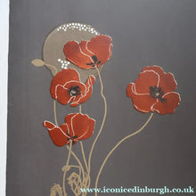 Load image into Gallery viewer, SCOTTISH ART: Rare Screenprint by Bel Cowie Entitled "Minoan Poppies" . Signed and dated 1981. FRAMED
