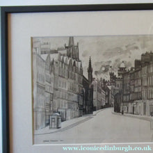 Load image into Gallery viewer, SCOTTISH ART. Original 1960s Pen &amp; Ink Drawing by Richard Demarco. View of the Lawnmarket Looking Towards Edinburgh Castle
