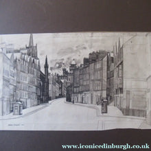 Load image into Gallery viewer, Richard Demarco Original 1960s Pen and Ink Drawing. View of the Lawnmarket
