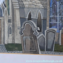 Load image into Gallery viewer, 1994 Richard Norman Painting (RSW). Moonlit Churchyard; Gouache on paper SIGNED
