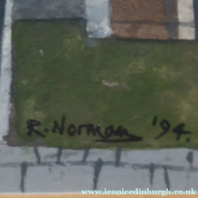 Load image into Gallery viewer, 1994 Richard Norman Painting (RSW). Moonlit Churchyard; Gouache on paper SIGNED
