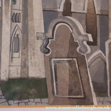 Load image into Gallery viewer, 1994 Richard Norman Painting (RSW). Moonlit Churchyard; Gouache on paper SIGNED
