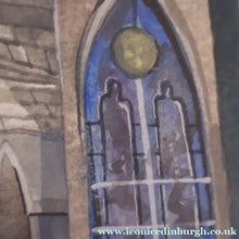 Load image into Gallery viewer, 1994 Richard Norman Painting (RSW). Moonlit Churchyard; Gouache on paper SIGNED
