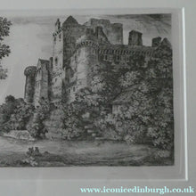 Load image into Gallery viewer, Antique Scottish Etching. John Clerk of Eldin Craigmillar Castle 1776 Framed
