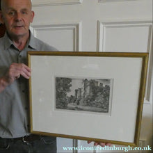 Load image into Gallery viewer, Antique Scottish Etching. John Clerk of Eldin Craigmillar Carse 1776 Framed
