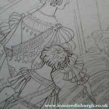 Load image into Gallery viewer, Sir Joseph Noel Paton Pen and Ink Drawing. Medieval Subject for Illustration

