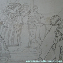 Load image into Gallery viewer, Sir Joseph Noel Paton Pen and Ink Drawing. Medieval Subject for Illustration
