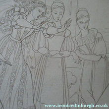 Load image into Gallery viewer, Sir Joseph Noel Paton Pen and Ink Drawing. Medieval Subject for Illustration
