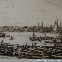 Load image into Gallery viewer, SCOTTISH ART. Sir Muirhead Bone (1876 - 1953). Autumn Breeze, Lowestoft. Pencil signed etching. Dated 1934
