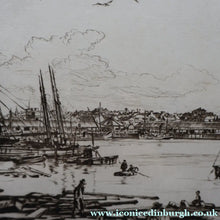 Load image into Gallery viewer, SCOTTISH ART. Sir Muirhead Bone (1876 - 1953). Autumn Breeze, Lowestoft. Pencil signed etching. Dated 1934
