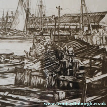 Load image into Gallery viewer, SCOTTISH ART. Sir Muirhead Bone (1876 - 1953). Autumn Breeze, Lowestoft. Pencil signed etching. Dated 1934
