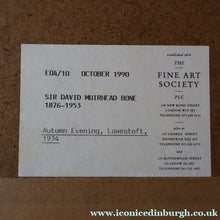 Load image into Gallery viewer, SCOTTISH ART. Sir Muirhead Bone (1876 - 1953). Autumn Breeze, Lowestoft. Pencil signed etching. Dated 1934

